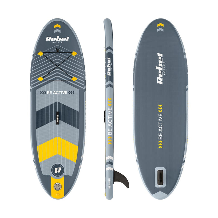 REBEL ACTIVE SMALL INFLATABLE SUP BOARD GRAY RBA-4511