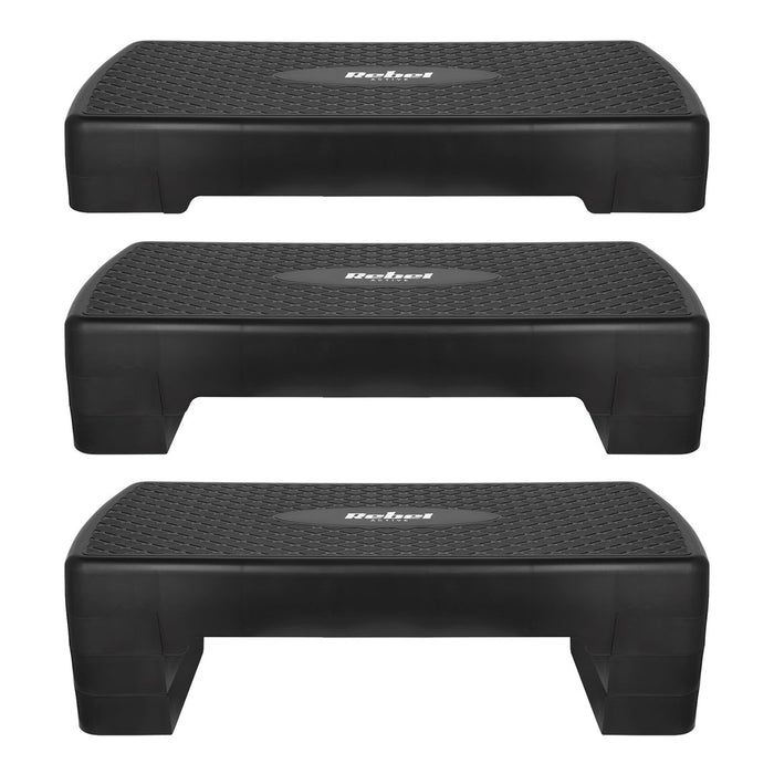 REBEL ACTIVE Fitness Step 3 Levels Black