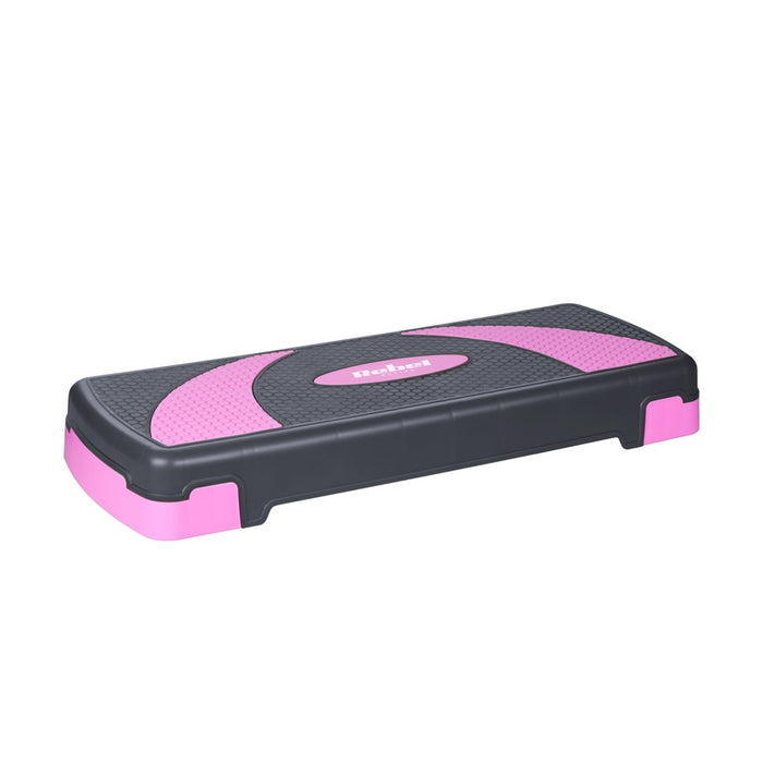 REBEL ACTIVE Step for aerobics and fitness exercises, 3 levels, gray-purple