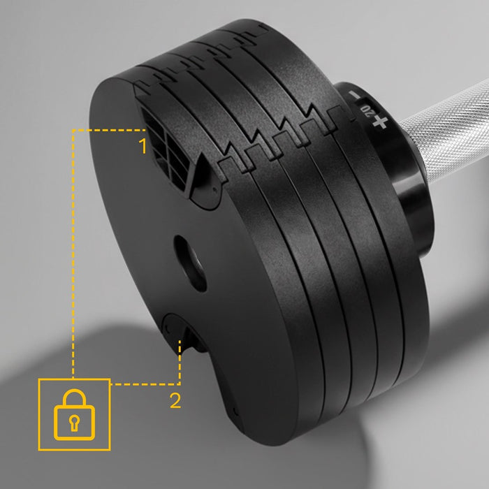 REBEL ACTIVE Cast iron automatic dumbbell 36kg, 2kg increments
