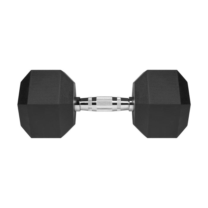 REBEL ACTIVE Rubber-coated cast iron dumbbell 20kg