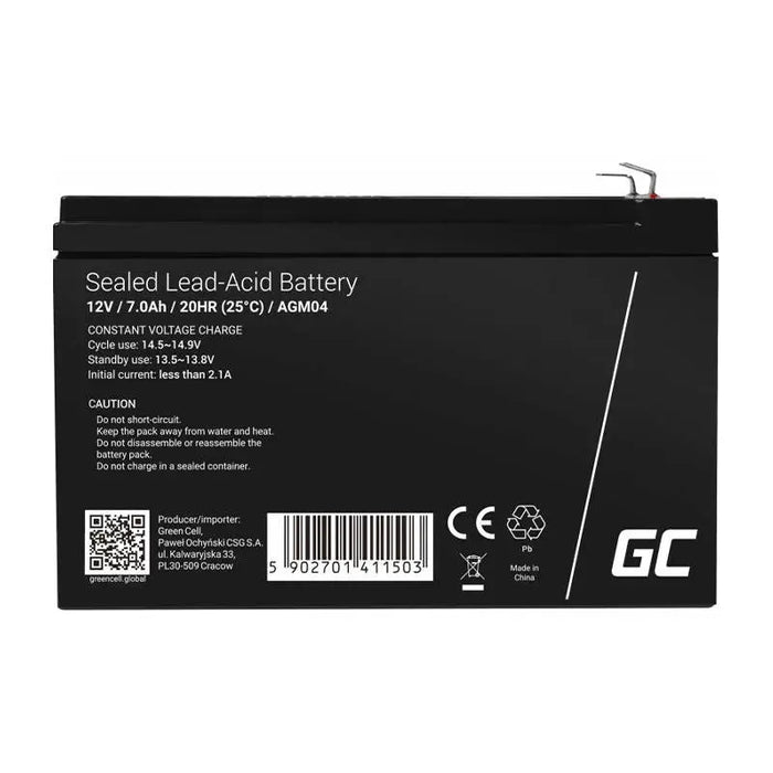 Rechargeable battery AGM 12V 7Ah Maintenancefree for UPS ALARM - Batteries<<<Rechargeable batteries<<<IT