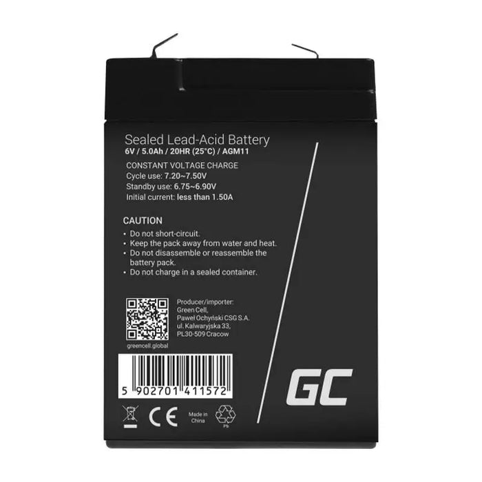 Rechargeable battery AGM 6V 5Ah Maintenancefree for UPS ALARM - Batteries<<<Rechargeable batteries<<<IT