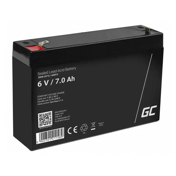 Rechargeable battery AGM 6V 7Ah Maintenancefree for UPS ALARM - Batteries<<<Rechargeable batteries<<<IT