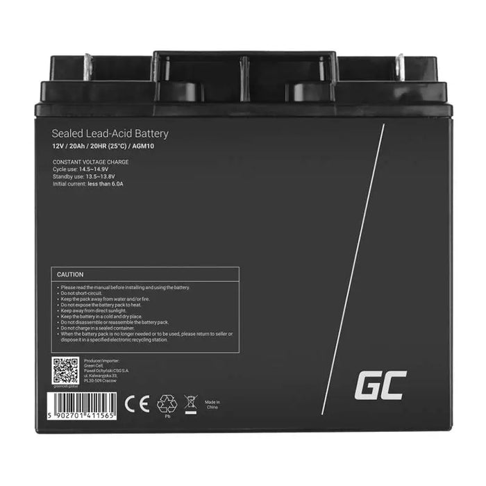 Rechargeable Battery AGM VRLA Green Cell AGM10 12V 20Ah (for lawn mower boat motor cart) - Batteries<<<Rechargeable