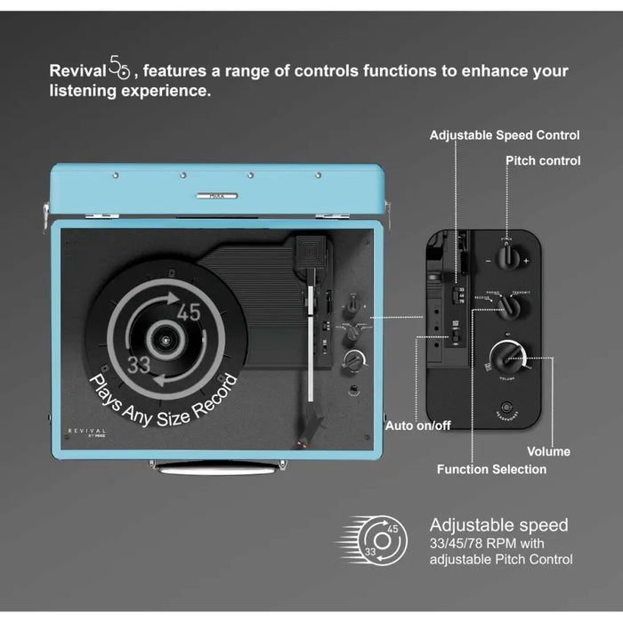Record Player Mixx Audio Blue - Грамофон<<<Електроника Звук<<<Компютри| Електроника<<<BigBuy