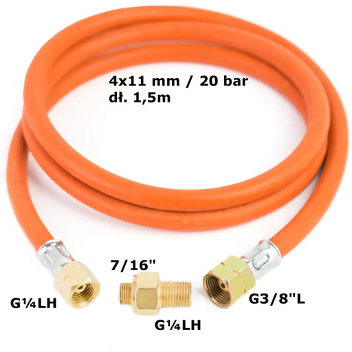 Reduction connection to a tourist gas cylinder G 3/8’’ L - 7/16’’ hose 1.5 m - Others<<<HurtelXML