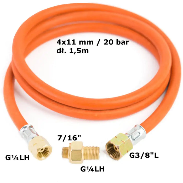 Reduction connection to a tourist gas cylinder G 3/8’’ L - 7/16’’ hose 1.5 m - Others<<<HurtelXML