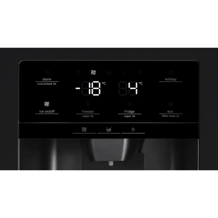 Refrigerator with freezer BOSCH side-by-side KAD93ABEP 562 l NoFrost 178.7 x 90.8 cm black - Хладилници с