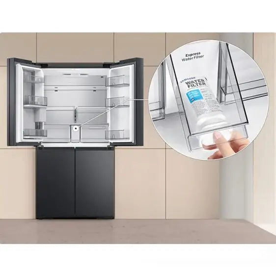 Refrigerator with French door SAMSUNG Family Hub RF65DG9H0EB1EO 636 l Black - Хладилници Side