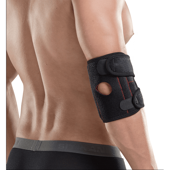 Adjustable neoprene elbow pad, analgesic