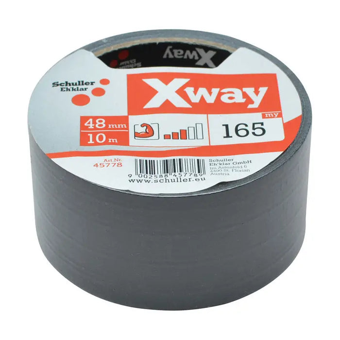 REINFORCED DUCT TAPE 48 MM X 10 M BLACK SCHULLER X-WAY - Ленти<<<Лепила и ленти<<<Подови и стенни