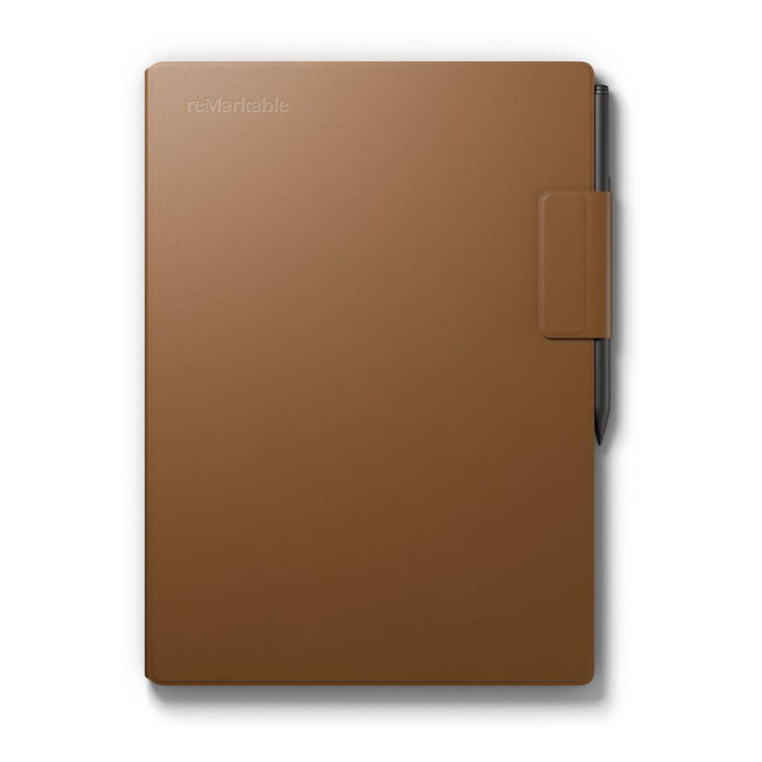 reMarkable Paper Pro 11.8" Tablet with Marker plus and Premium Brown Leather Book Folio Case