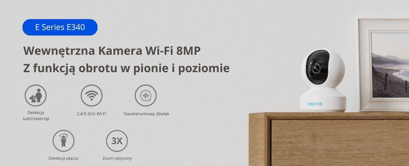 Reolink E-Series-E340 Smart PTZ WiFi Indoor Camera