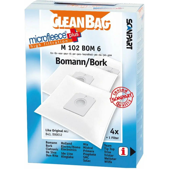 Replacement Bag for Vacuum Cleaner Scanpart M 102 BOM 6 BOMANN BORK 4UD - Почистване Прахосмукачки И Гладене<<<Дом