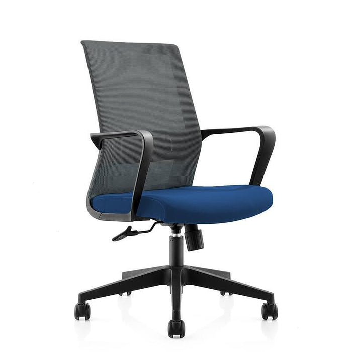 RFG Work chair Smart W, damask and mesh, blue seat, gray back