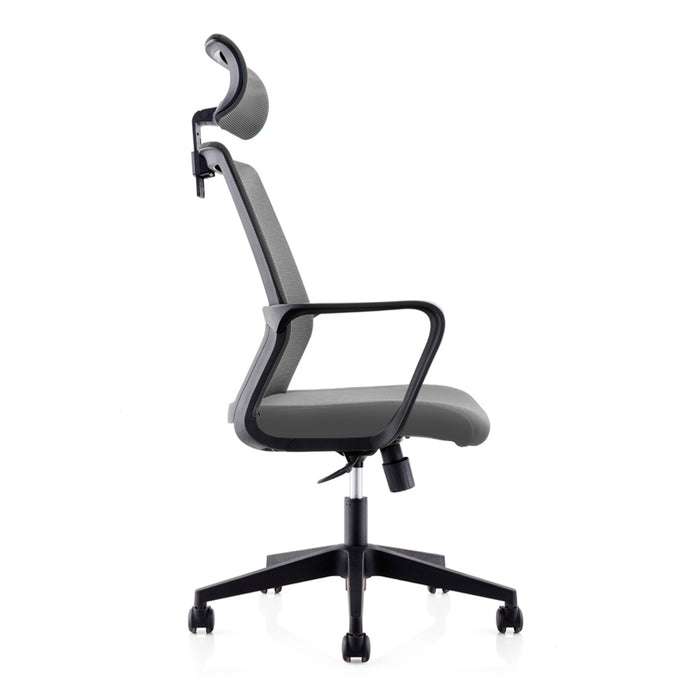 RFG Executive chair Smart HB, damask and mesh, dark gray seat, gray back