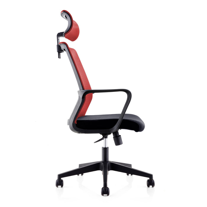RFG Executive chair Smart HB, damask and mesh, black seat, red back