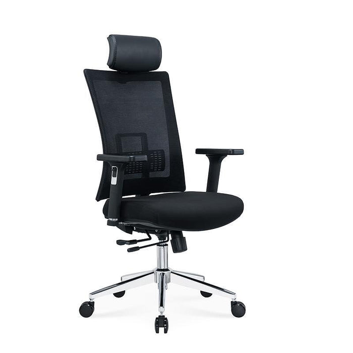 RFG Ergonomic chair Luxe HB Chrome, black seat, black back