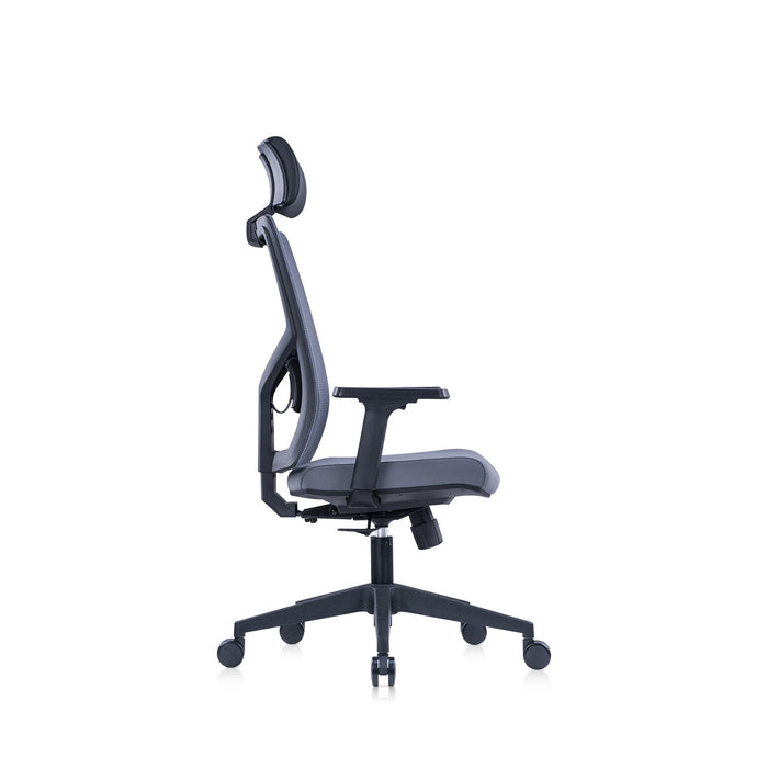 RFG Ergonomic chair Snow Black HB, light gray seat, light gray backrest