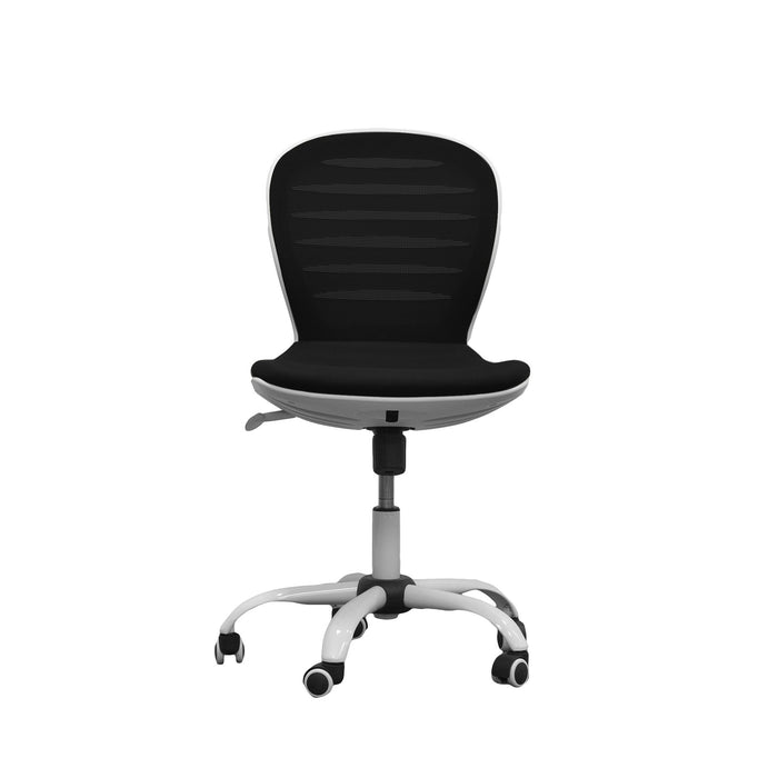 RFG Children's chair Flexy White, damask and mesh, black seat, black backrest