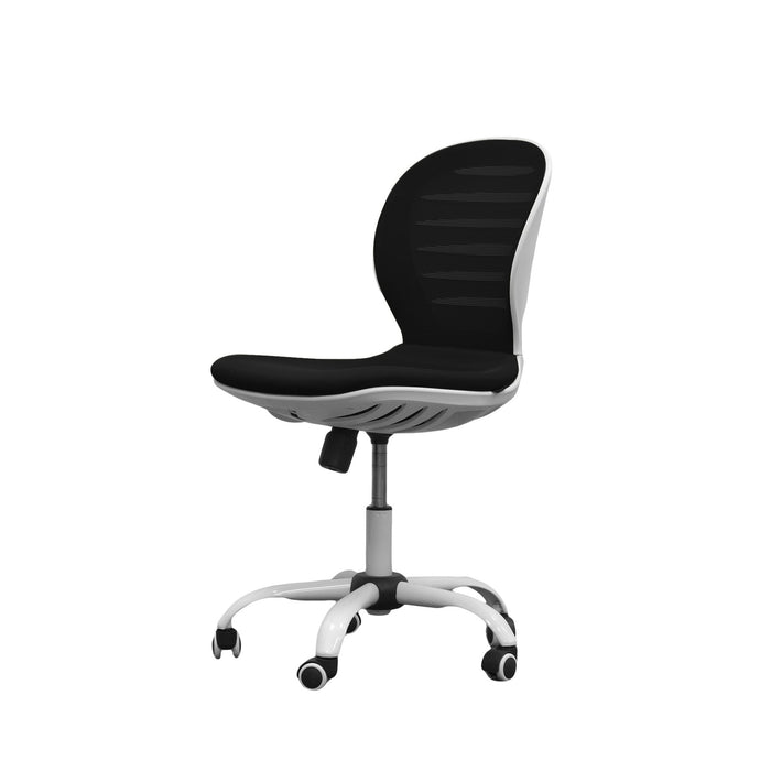 RFG Children's chair Flexy White, damask and mesh, black seat, black backrest