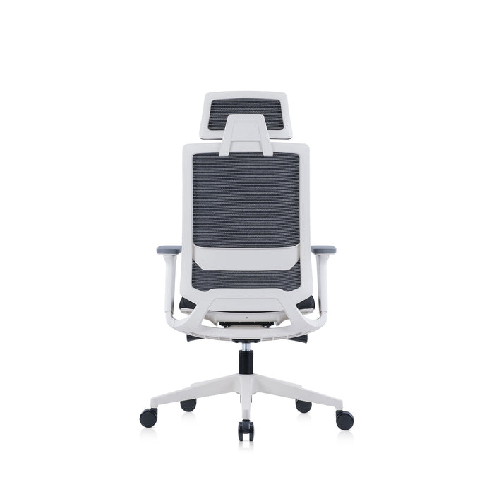 RFG Meteor X White HB ergonomic chair, black seat, black back