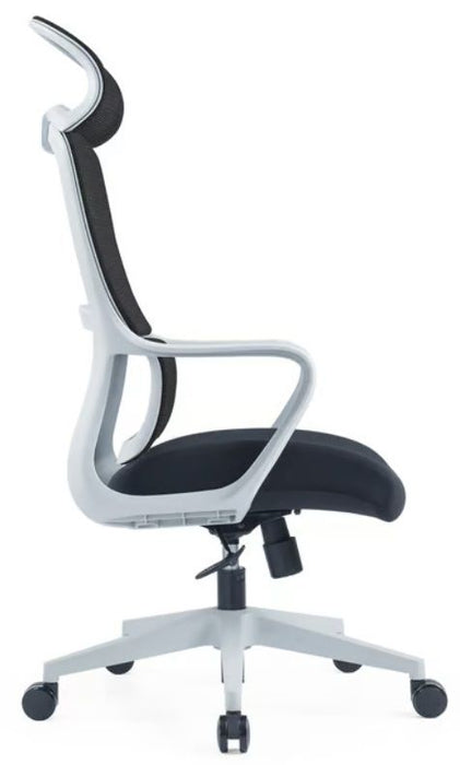 RFG Director's chair Best HB Gray, damask and mesh, black seat, black back
