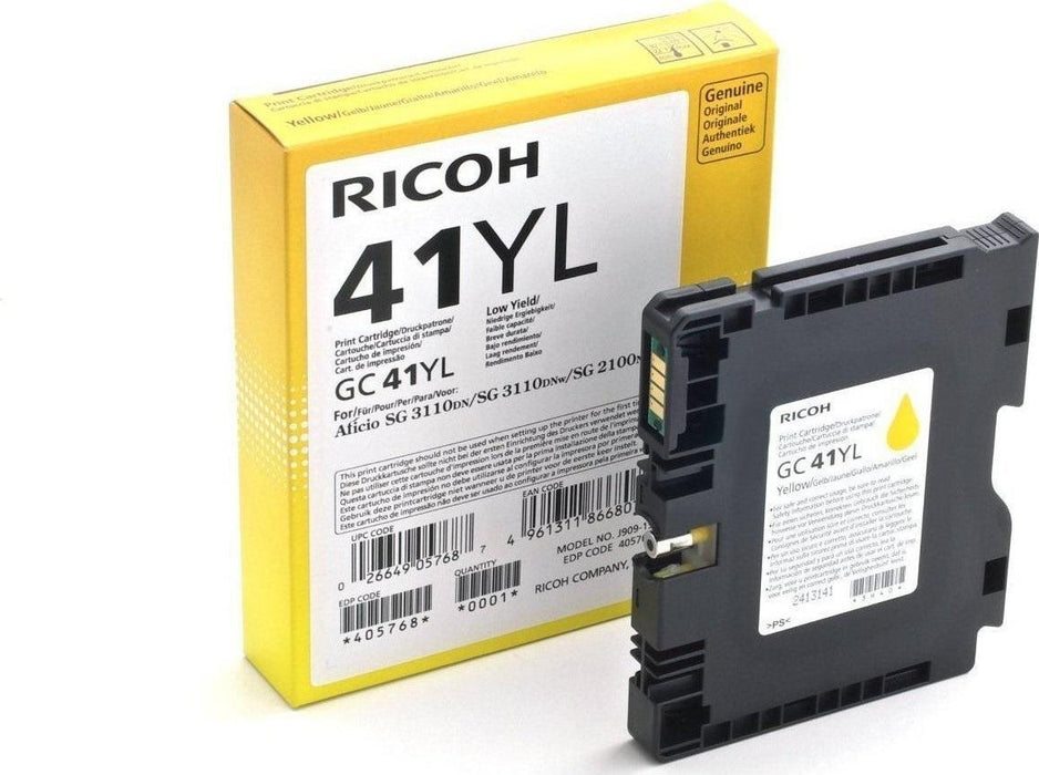Ink gel RICOH GC 41YL, GelJet SG 2100N/2100DN, 600 copies, Yellow