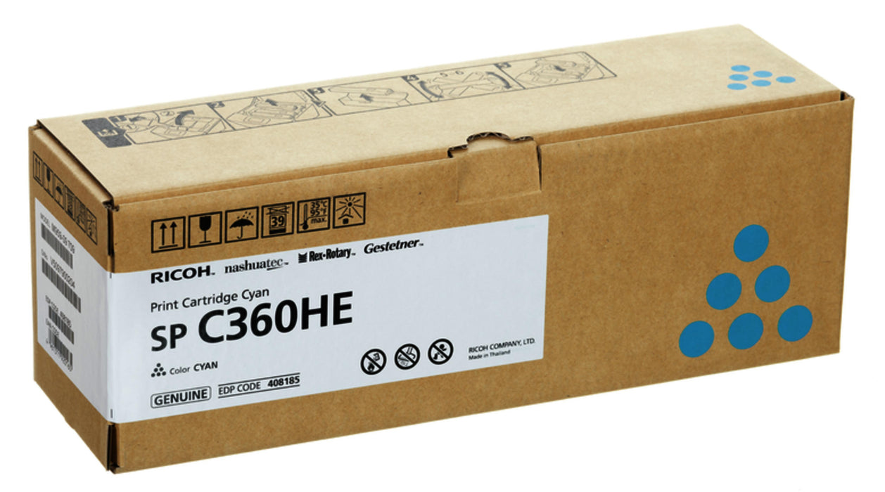 Toner cartridge Ricoh SPC360HE, 5000 copies, Cyan