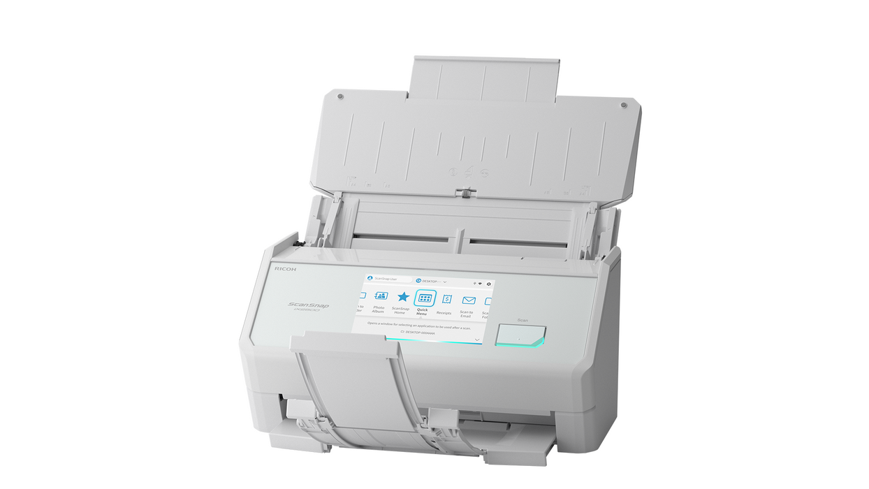 Scanner Ricoh ScanSnap iX2500, A4, USB 3.2, Wi-Fi, Duplex ADF, 45ppm/90 ipm, 5" touch display; white