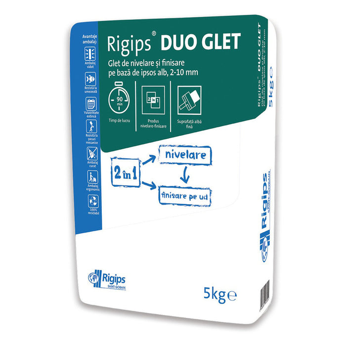 GYPSUM PLASTER AND PUTTY RIGIPS 2IN1 DUO GLET FROM 1 TO 10MM