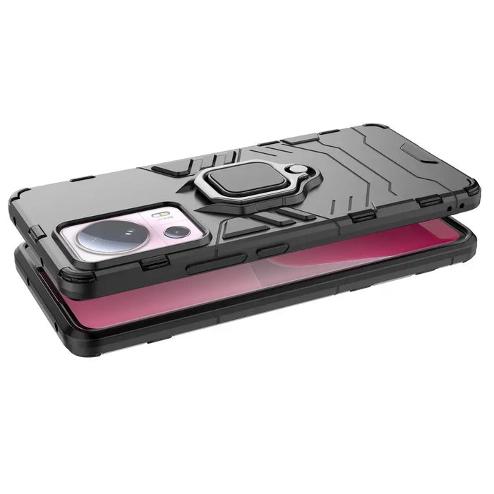 Ring Armor case for Xiaomi 13 Lite armored cover magnetic holder ring black - Cell phone cases and covers<<<HurtelXML