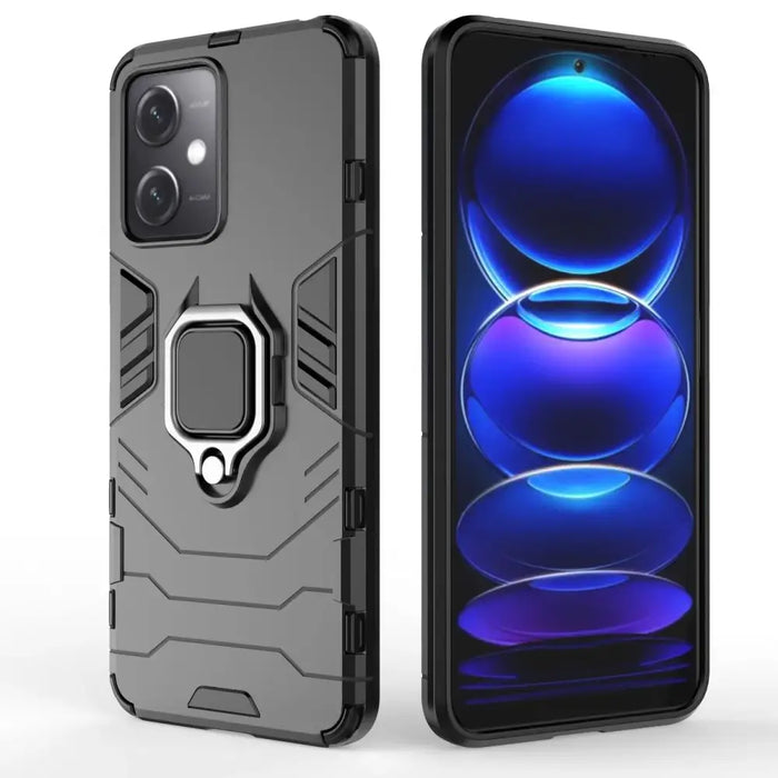 Ring Armor Case for Xiaomi Redmi Note 12 5G / Poco X5 5G Armor Cover Magnetic Holder Ring Black - Cell phone cases