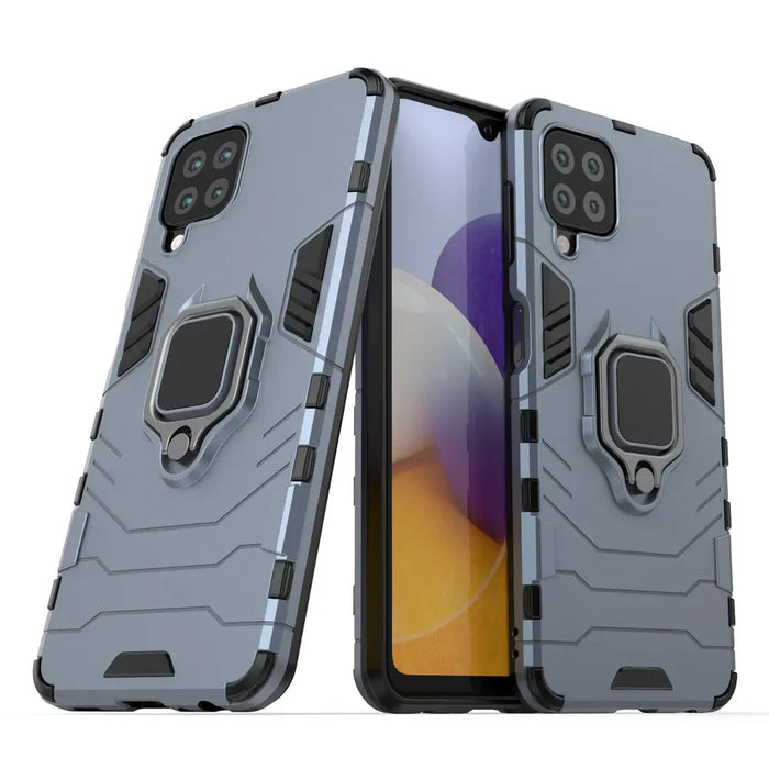 Ring Armor Case Kickstand Tough Rugged Cover for Samsung Galaxy A22 4G blue - Cell phone cases and covers<<<HurtelXML