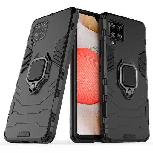 Ring Armor Case Kickstand Tough Rugged Cover for Samsung Galaxy A42 5G black - Cell phone cases and covers<<<HurtelXML