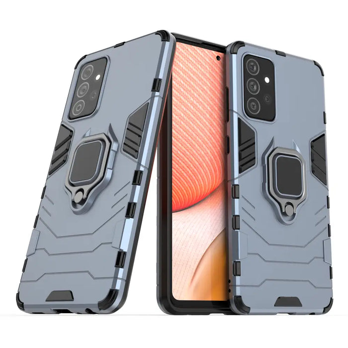 Ring Armor Case Kickstand Tough Rugged Cover for Samsung Galaxy A72 4G blue - Cell phone cases and covers<<<HurtelXML