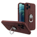 Ring Case silicone case with finger grip and stand for iPhone 12 mini brown - Cell phone cases and covers<<<HurtelXML