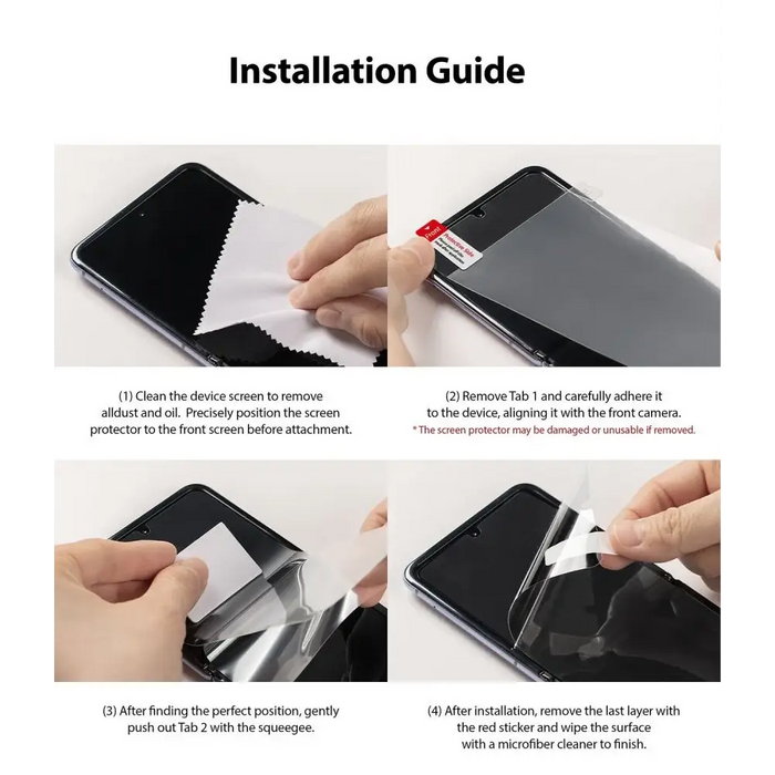 Ringke 2pcs Screen Protector Film for Samsung Galaxy Z Flip 3 Screen Protector (S19P043) - Cell phone protection