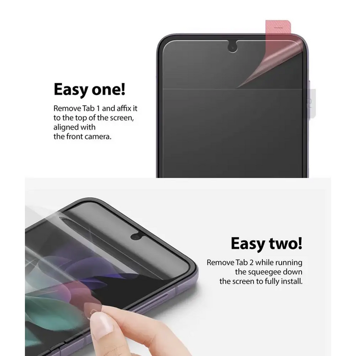 Ringke 2pcs Screen Protector Film for Samsung Galaxy Z Flip 3 Screen Protector (S19P043) - Cell phone protection