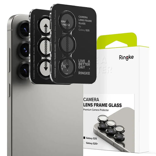 Ringke Camera Frame Protector 2-pack for Samsung Galaxy S25 - Black - Cell phone tempered glass<<<HurtelXML