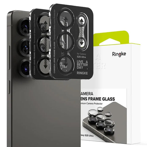 Ringke Camera Frame Protector 2-pack for Samsung Galaxy S25 Ultra - Black - Cell phone tempered glass<<<HurtelXML