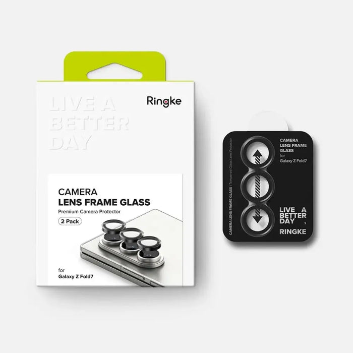 Ringke Camera Frame Protector 2-pack for Samsung Galaxy Z Fold 7 - Black - Cell phone tempered glass<<<HurtelXML