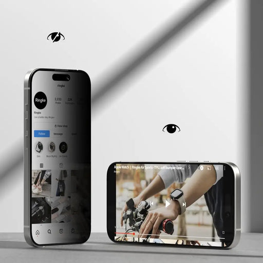 Ringke Easy Slide 2-pack Privacy Glass for iPhone 17 - Black - Cell phone tempered glass<<<HurtelXML