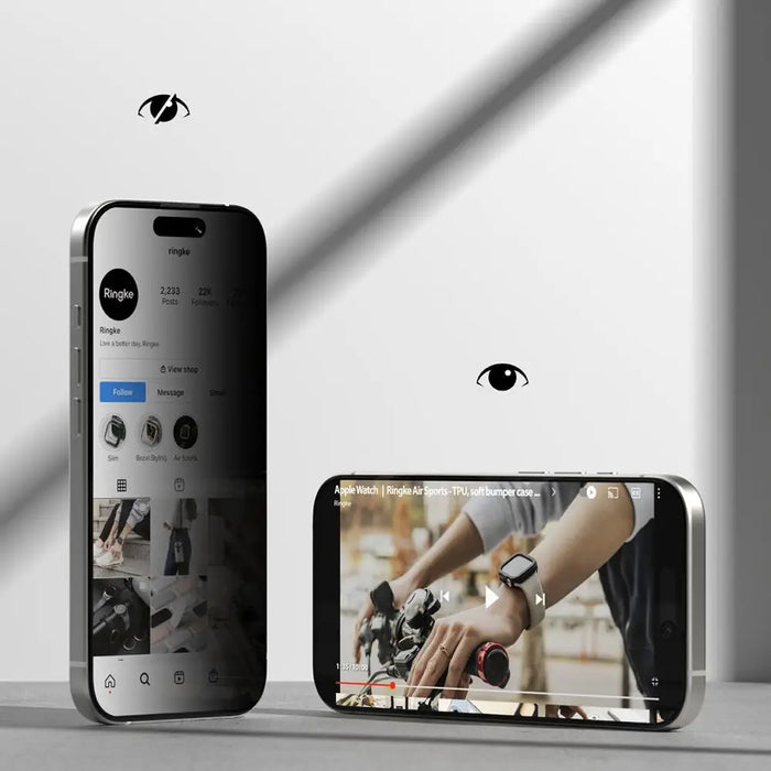 Ringke Easy Slide 2-pack Privacy Glass for iPhone 17 - Black - Cell phone tempered glass<<<HurtelXML