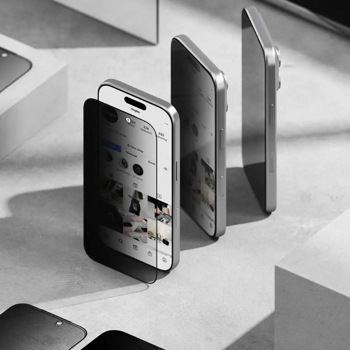 Ringke Easy Slide 2-pack Privacy Glass for iPhone 17 - Black - Cell phone tempered glass<<<HurtelXML