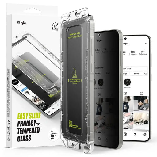 Ringke Easy Slide 2-pack Privacy Glass for Samsung Galaxy S25 - Cell phone tempered glass<<<HurtelXML