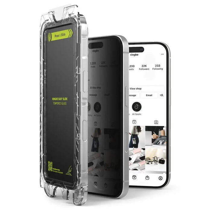 Ringke Easy Slide Privacy Glass 2-pack for iPhone 16 Pro Max - Cell phone tempered glass<<<HurtelXML