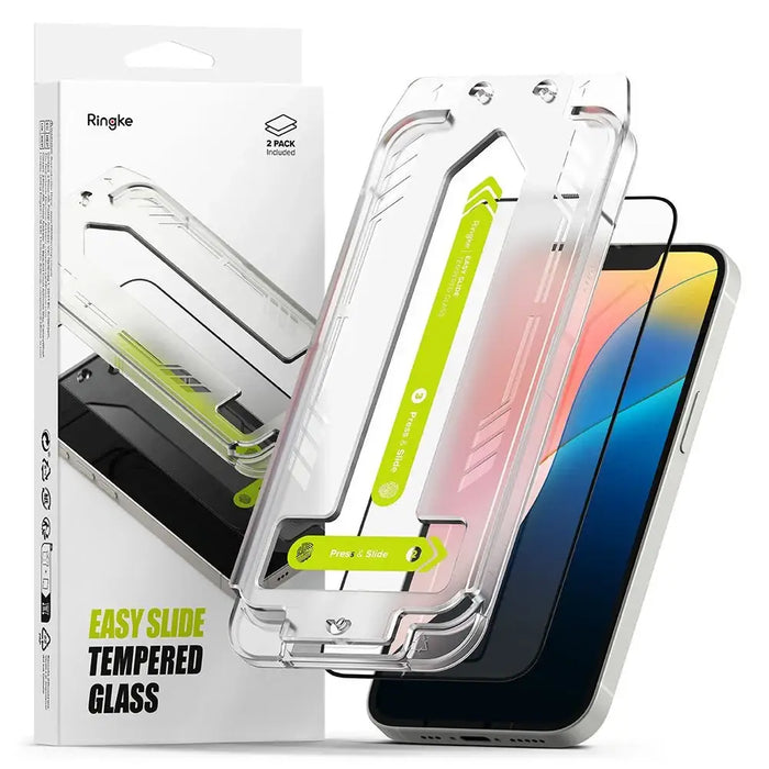 Ringke Easy Slide Tempered Glass 2-pack for iPhone 13 / 13 Pro / 14 / 16e - Clear - Cell phone tempered