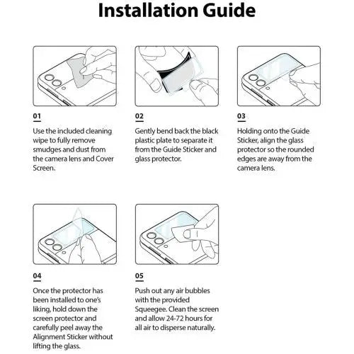 Ringke Galaxy Z Flip 3 0.33 mm Back cover Display Screen Protector Tempered Glass (3pcs) Transparent - Samsung